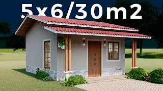 🏡A Small House of 5x6 meters / Would you dare to live in 30 square meters? 💚