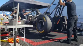 INSANE NHRA Top Fuel Dragster Double Whack Audrey Worm warm up