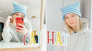 HAT "Cat" crochet for beginners I Tutorial hat with cat ears from Pinterest