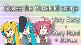 Guess the Vocaloid songs [Very Easy - Very Hard + Bonus]