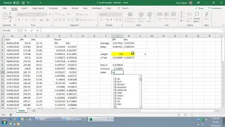 Basic Excel: portfolio optimization