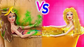 POBRE vs RICA BARBIE MAKEOVER 💕 Extremo cambio de imagen de belleza y mini bricolaje por YOWZA