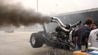 TRIPLE TURBO DIESEL DRAGSTER WARMING UP! NEW VIDEO LINK IN DESCRIPTION!