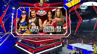 Nikki A.S.H & Rhea Ripley Vs Nia Jax & Shayna Baszler - WWE Raw 23/08/2021 (En Español)