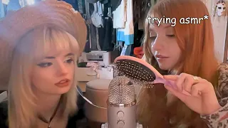 me and my friend try ASMR