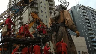 Giant Marionettes Marching in Montreal Downtown - May 21, 2017