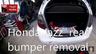Honda Jazz  Fit ( 2007  2014)  rear bumper removal