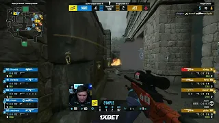 s1mple - 3 AWP kills on the bombsite B defense (initial frags) - observer