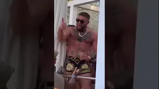 Conor McGregor's reaction when somebody threw hat at him whilst he was partying in Ibiza