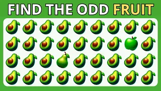 Find the ODD One Out - Fruit Edition 🍎🥑🍌 Easy, Medium, Hard - 30 Levels Emoji Quiz
