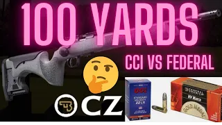 CZ 457 Cci Standard Velocity vs. Federal Match Target @100 yards