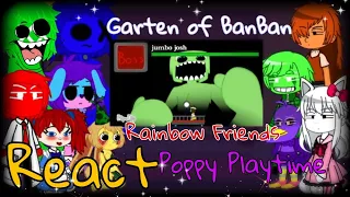 Rainbow Friends, Garten of banban and Poppy Playtime react to Garten of BANBAN Funny Animation