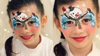 Cute Snowman ⛄ — Christmas Face Painting & Makeup for Kids