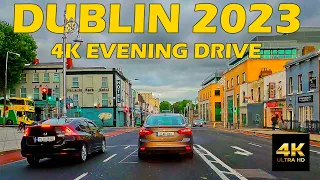 Dublin City 4K Evening Driving Tour Dash Cam Ireland August 2023