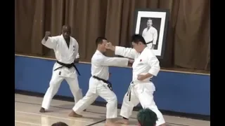 Nemoto Sensei explains kumite drill using backfist