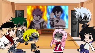 Naruto and MHA react to Fairy Tail 「AMV」 || Gacha life