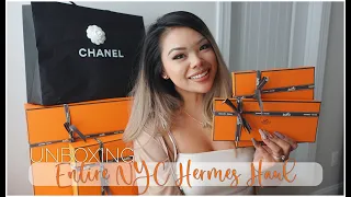 UNBOXING ENTIRE HAUL FROM NYC 🍊HERMÈS & CHANEL!!~ 😍💕