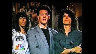 Young TOM HANKS w AEROSMITH, Super RARE NBC-TV short promo commercial teaser for SNL, Feb. 17, 1990