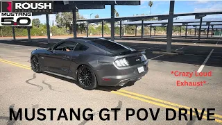 POV DRIVE MUSTANG GT 6SPD | VERY LOUD | DOWNSHIFTS & PULLS