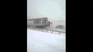 4/16/2015 I-80 Wyoming crash as it happened. Video by unknown