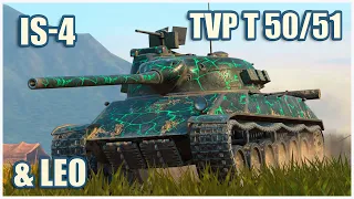 IS-4, TVP T 50/51 & Leo • WoT Blitz Gameplay