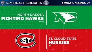 3/17/23 North Dakota vs St. Cloud State Highlights | Frozen Faceoff Semifinal