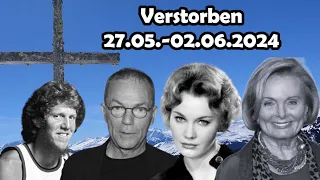 Trauer um Berühmtheiten, die in der Woche vom 27.05. bis 02.06.2024 verstorben sind.