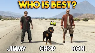 GTA 5 ONLINE : CHOP VS RON VS JIMMY (WHO IS BEST COMPANION?)