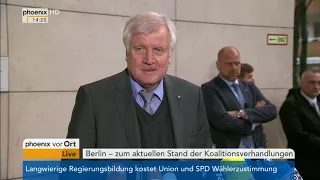 Statement von Horst Seehofer zum aktuellen Stand der Koalitionsverhandlungen