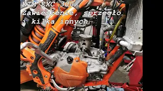 KTM EXC 300, zawieszenie, sprzęgło, pomiar cylindra, czyszczenie zaworu wydechowego.