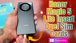 Honor Magic 5 Lite How to Insert Duel Sim Cards| Insert Sim 1, Sim 2, On Two Different Networks