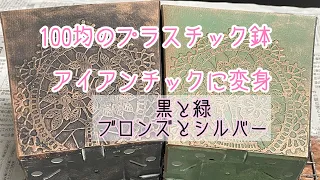 【多肉植物】【DIY】アイアンペイントでプラスチックが金属風に変身