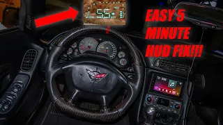 C5 Corvette EASY HUD FIX - NO Dash Removal