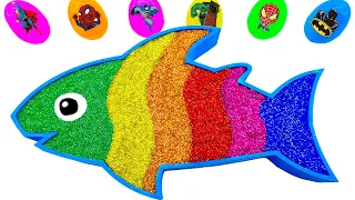 Satisfying Video | How To Make Rainbow Fish Bathtub With Glitter Slime Cutting ASMR | Idea By Sunny