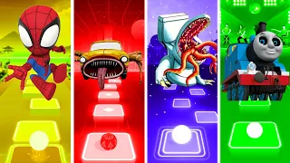 Spiderman Vs Car Eater Vs Toilet Monster Vs Thomas the Train - Tiles Hop EDM Rush!