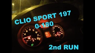 Renault Clio III RS 197 // 0-180 km/h acceleration // 2nd run