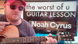 How To Play The Worst of You Guitar Noah Cyrus PJ Harding // easy guitar tutorial beginner lesson