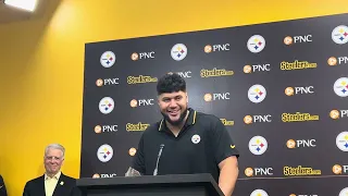 Steelers First Round Pick Troy Fautanu's Introductory Press Conference, Breaks Down Steelers Fandom