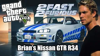 2FAST 2FURIOUS DANS GTA5 : AVOIR LA NISSAN GTR R34 DE BRIAN - Mrjksaw