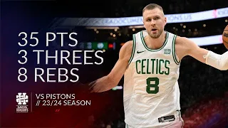 Kristaps Porzingis 35 pts 3 threes 8 rebs vs Pistons 23/24 season