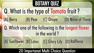 Botany Quiz | 20 Important GK Questions and Answers | Science GK Quiz