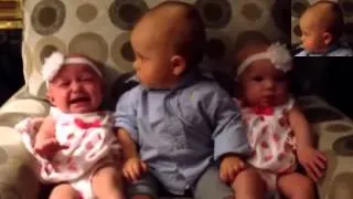 ADORABLY CONFUSED BABY MEETS TWINS 2014