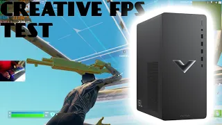 Fortnite Creative Different fps caps on HP Victus 15L Gaming Desktop PC RX 6600XT