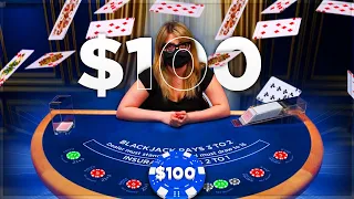 I TOOK $100 To An Online Blackjack Table