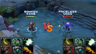 Dota 2 | Monkey King vs Faceless Void lvl 30 | Normal Attacks Only | Same Full Items