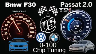 Vw Passat 2.0 Tdi 240 hp Chip Tuning VS Bmw 320d F30 Chip Tuning 0 100 Yarışı