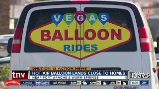 Hot air balloon lands in southwest Las Vegas neighborhood