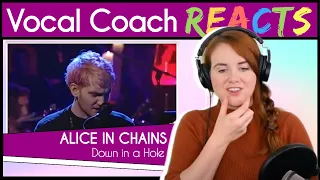 Vocal Coach reacts to Alice In Chains - Down in a Hole (Layne Staley MTV Unplugged Live)