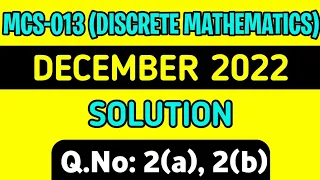 (Part-4) MCS-13 Dec 2022 Solution | Q.No 2(a), 2(b) | Mcs013 previous year solution |mcs13 important