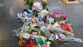 Betty White Hollywood Walk of Fame Star Memorial Flowers Tribute Los Angeles California USA Jan 2022